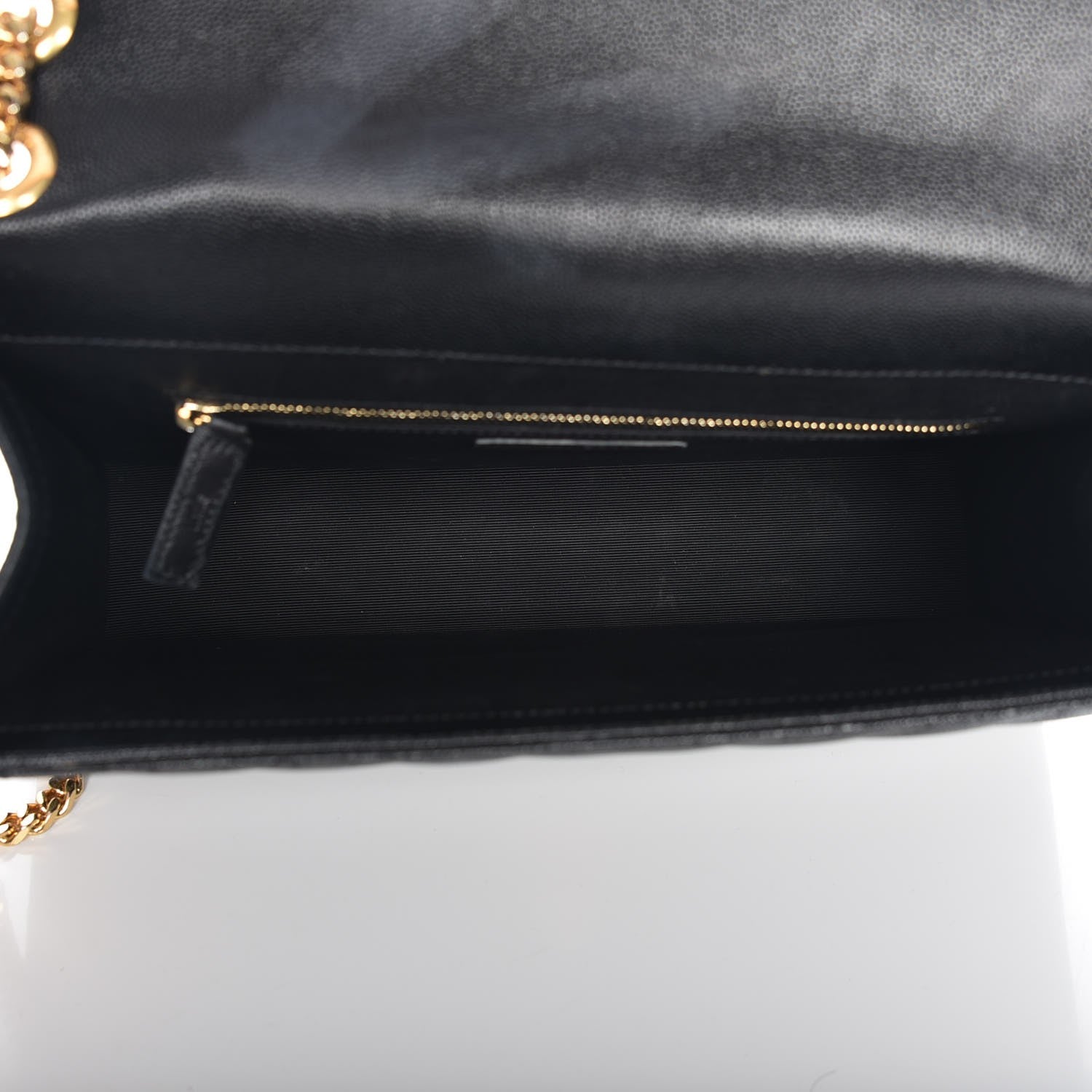 Saint Laurent Grain De Poudre Matelasse Chevron Large Monogram Satchel Black 5 of 12