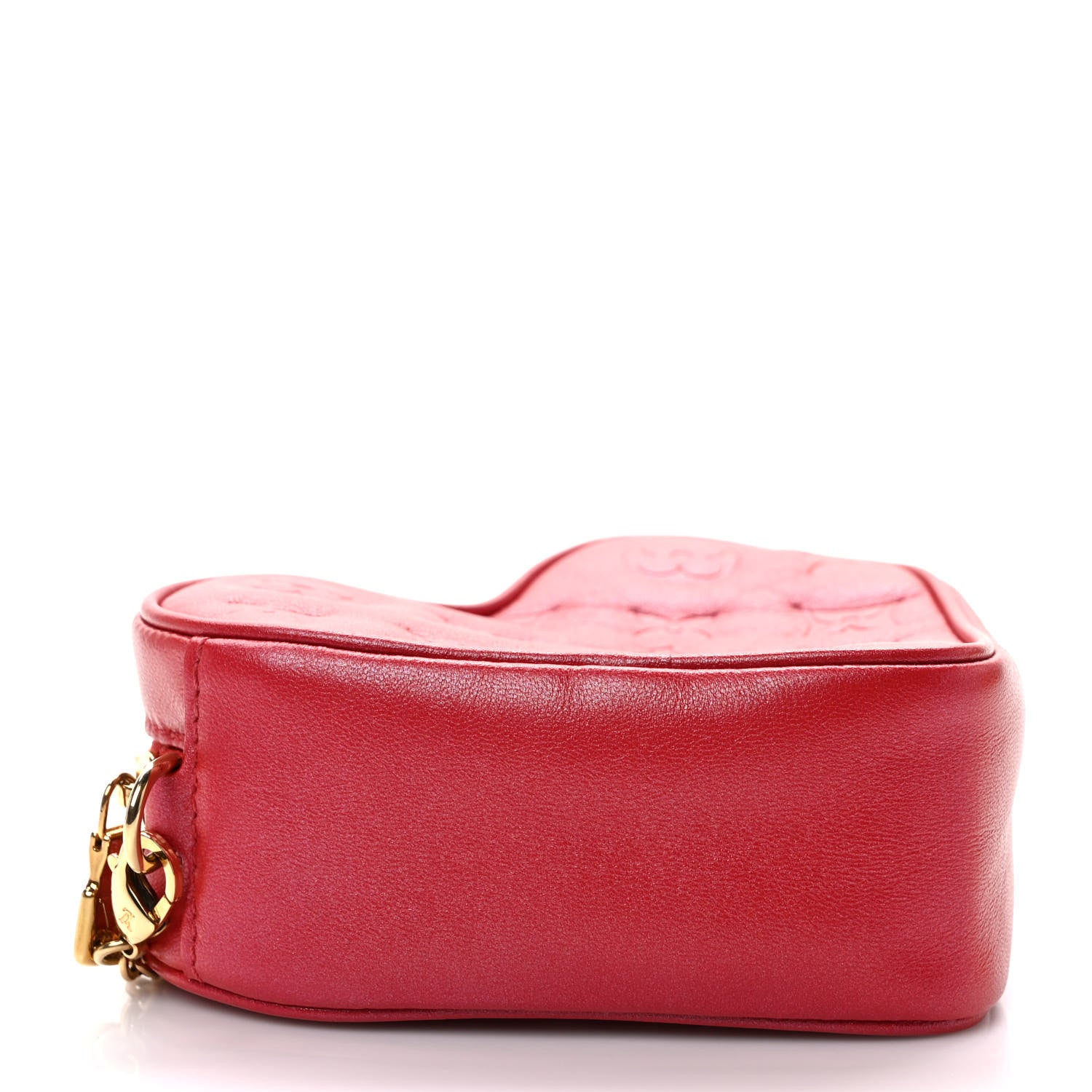 Louis Vuitton Lambskin Embossed Monogram Fall In Love Sac Coeur Heart Chain Bag Lipstick Red 4 of 9