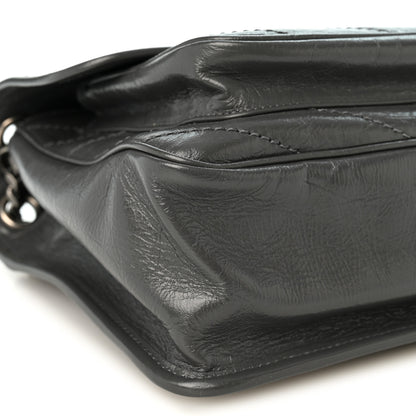 Saint Laurent Crinkled Calfskin Matelasse Monogram Medium Niki Chain Satchel Fog 9 of 10