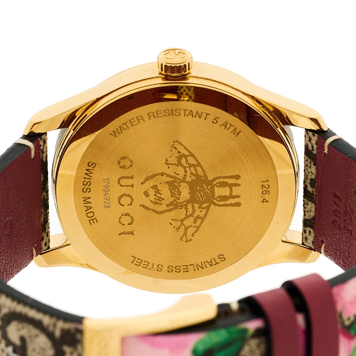 Stainless Steel Canvas 38mm G-Timeless Supreme GG Blooms Quartz Watch Brown