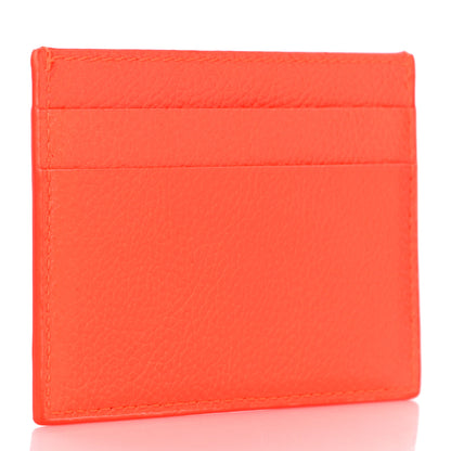 Balenciaga Grained Calfskin Logo Cash Card Holder Orange Black 3 of 10