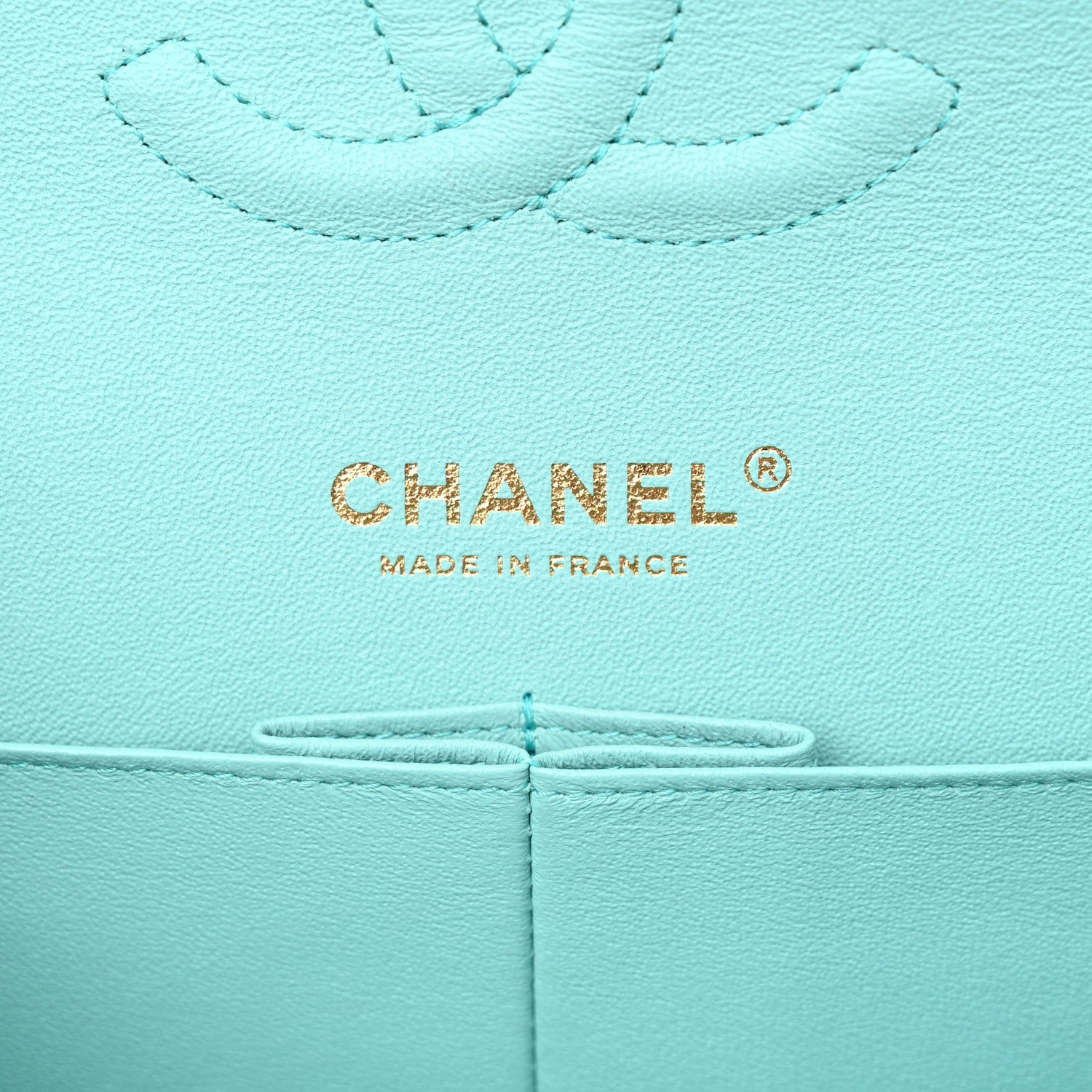 Chanel Caviar Quilted Medium Double Flap Light Blue 6 of 13