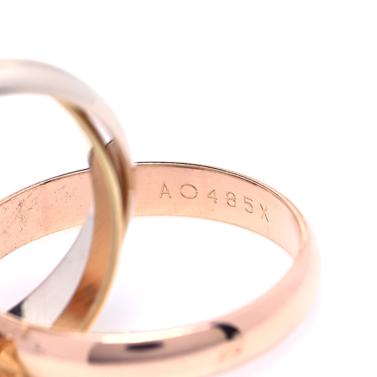 Cartier 18K Pink Yellow White Gold Classic Les Must De Cartier Trinity Ring 52 6 7 of 10