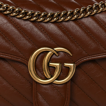 Gucci Azalea Calfskin Matelasse Diagonal Small GG Marmont Shoulder Bag Cuir 9 of 13