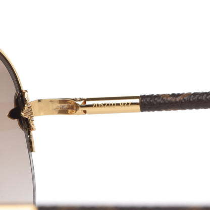 Louis Vuitton Monogram Petite Viola Pilote Aviator Sunglasses Z0571U Brown 6 of 7