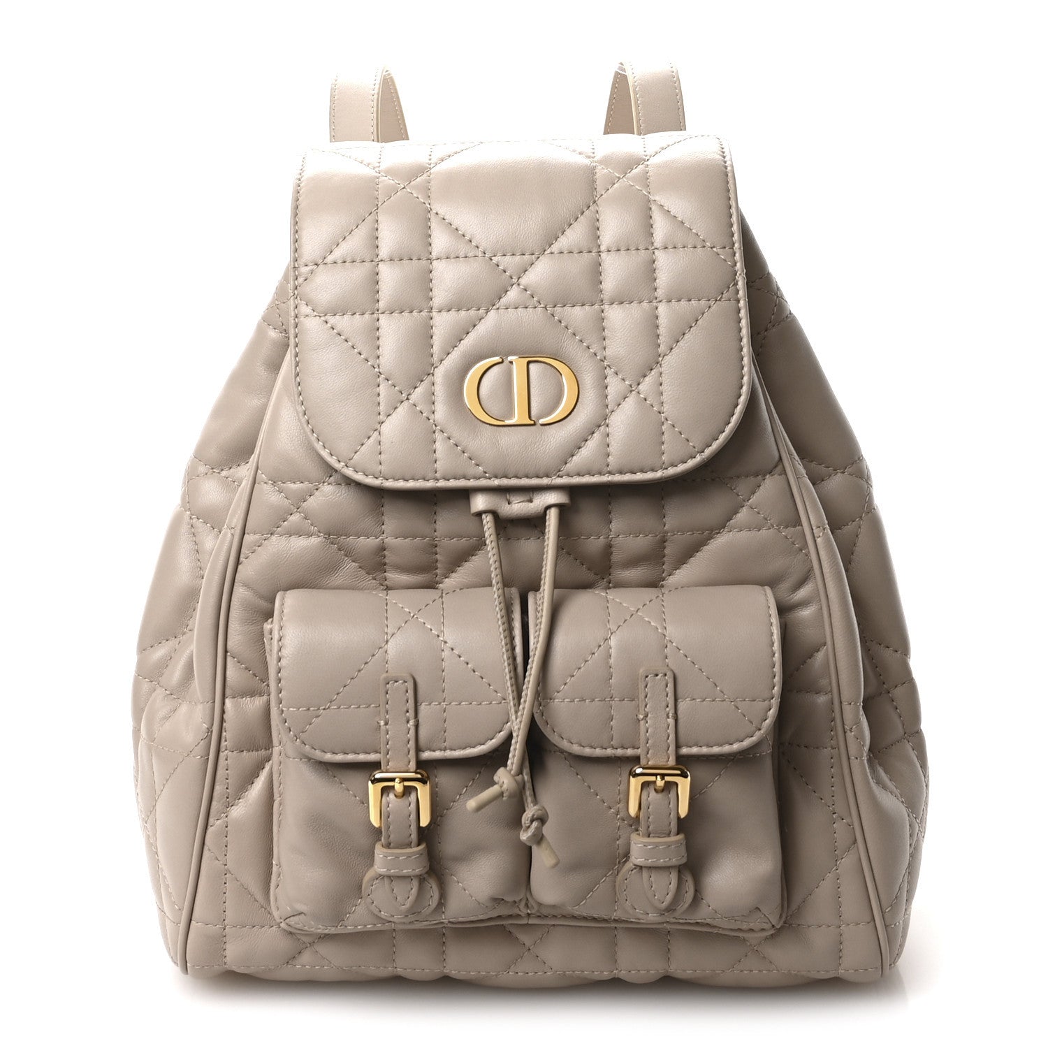 Christian Dior Lambskin Macrocannage Medium Caro Backpack Beige 1 of 10