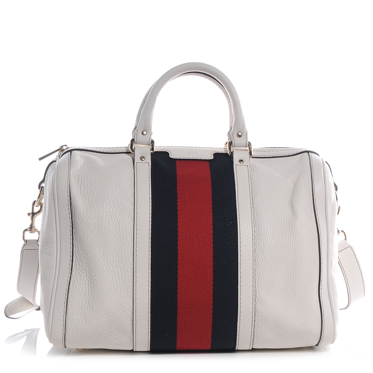 Gucci Leather Vintage Web Boston White 1 of 10