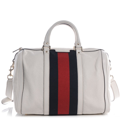 Gucci Leather Vintage Web Boston White 1 of 10