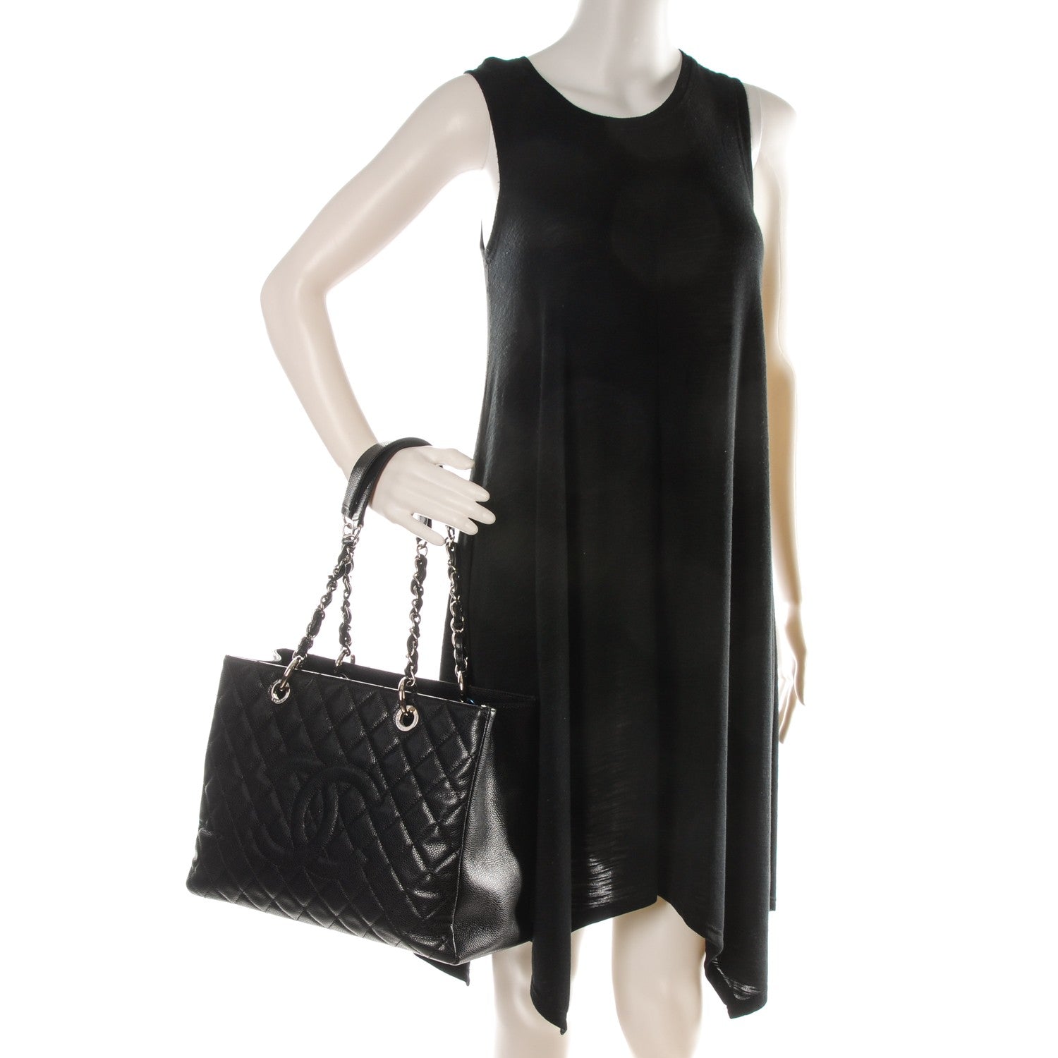 Chanel Caviar Quilted Grand Shopping Tote GST Black 2 of 7