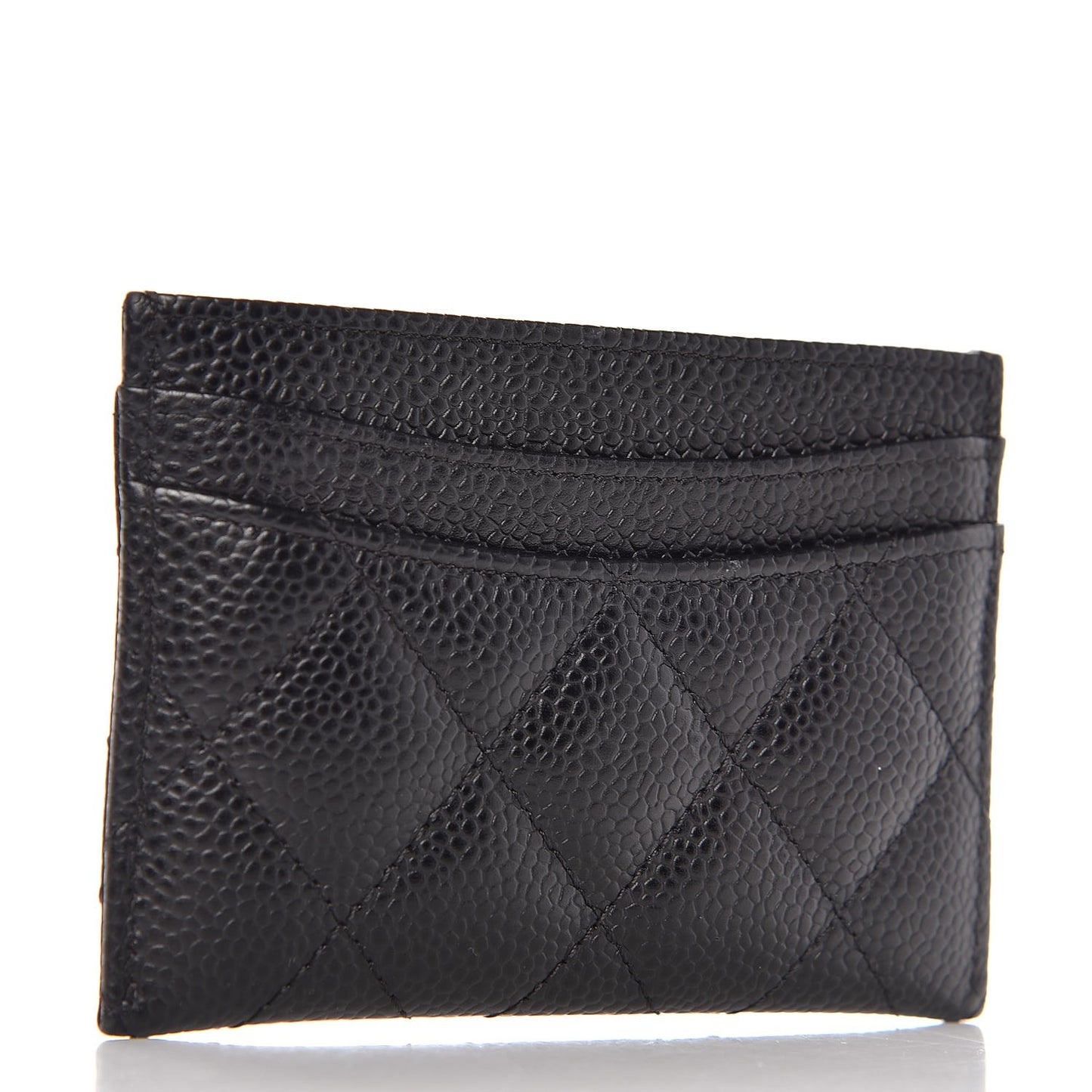Caviar Quilted Card Holder Black