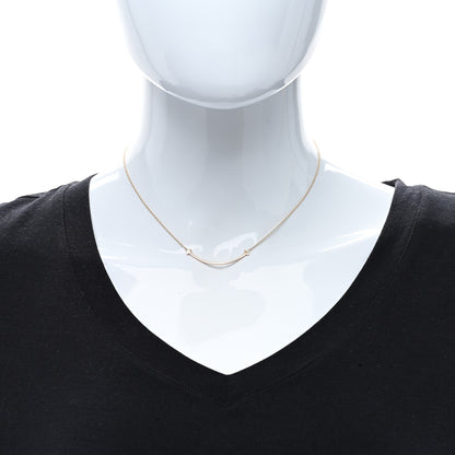 Tiffany 18K Rose Gold Small T Smile Pendant Necklace 2 of 4