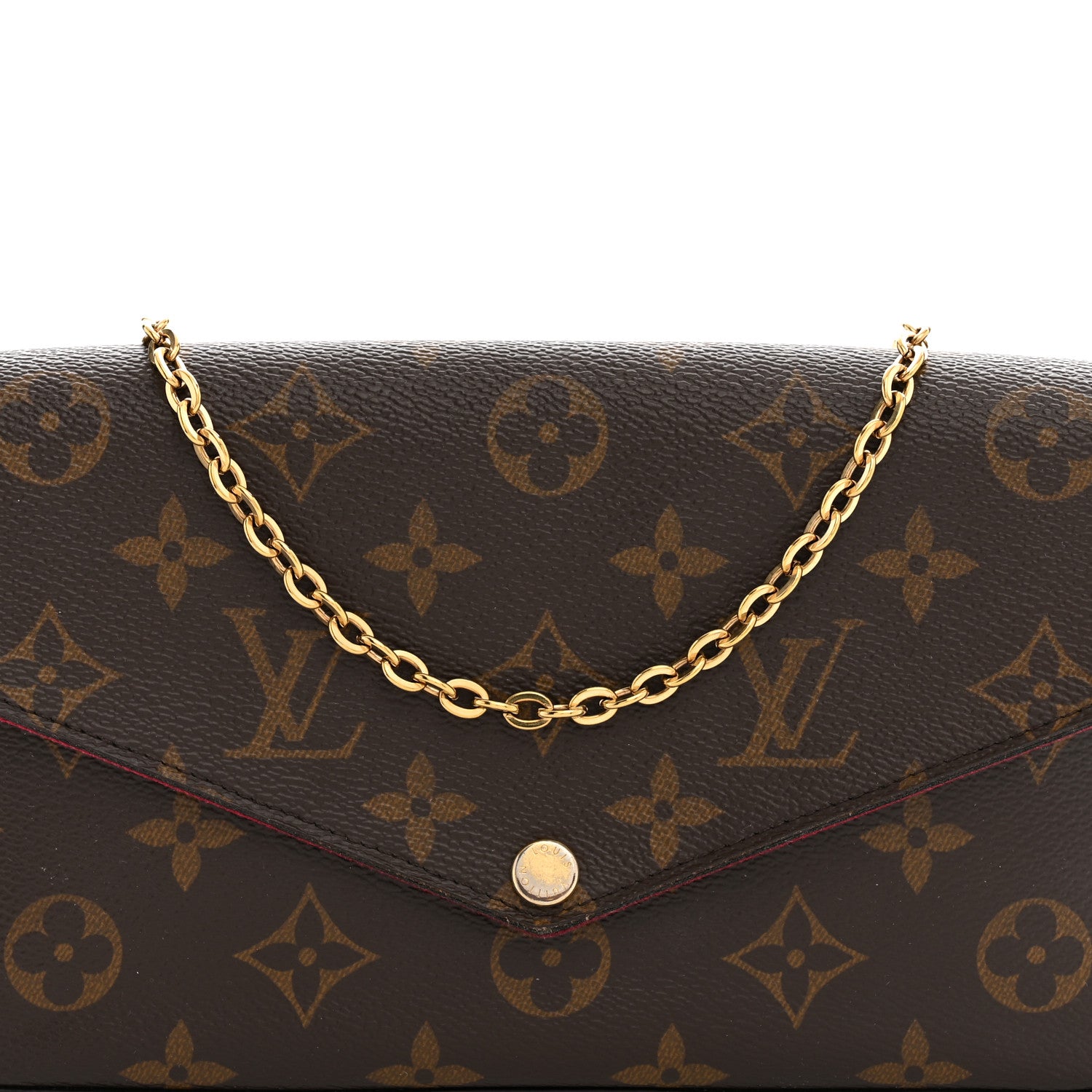 Louis Vuitton Monogram Pochette Felicie Chain Wallet Fuchsia 9 of 14