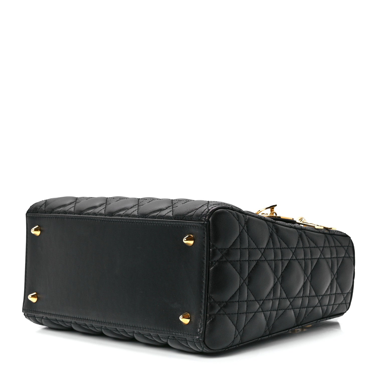 Christian Dior Lambskin Cannage Medium Lady Dior Black 9 of 11