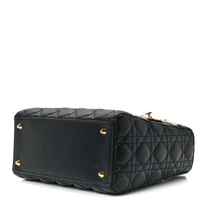 Christian Dior Lambskin Cannage Medium Lady Dior Black 9 of 11