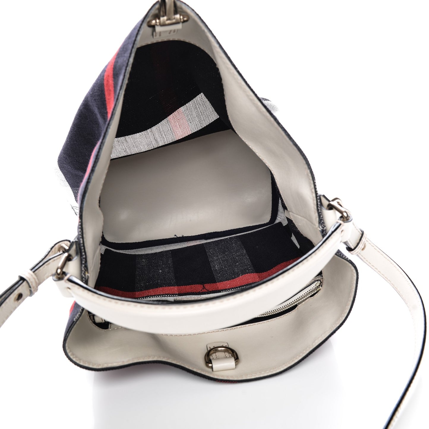 Canvas Mega Check Medium Ashby Hobo White