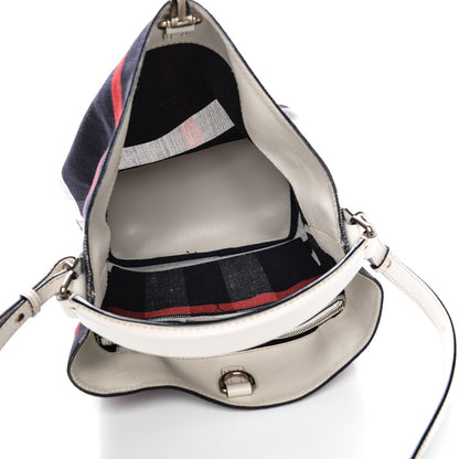 Burberry Canvas Mega Check Medium Ashby Hobo White 5 of 9