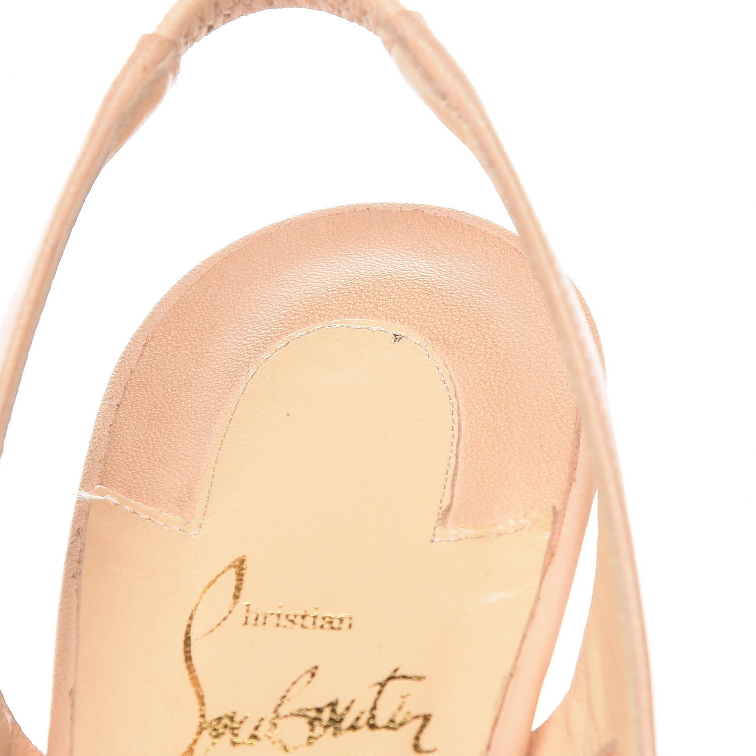 Christian Louboutin Calf Vegetale Griff Sling 120 Pumps 38 Natural Grezzo 12 of 14