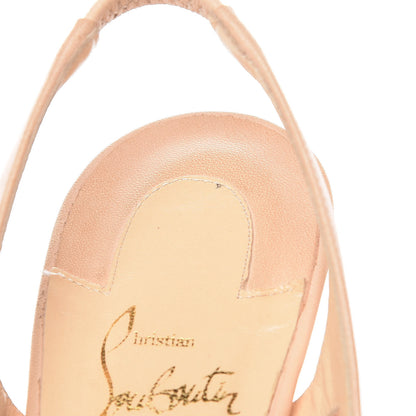 Christian Louboutin Calf Vegetale Griff Sling 120 Pumps 38 Natural Grezzo 12 of 14