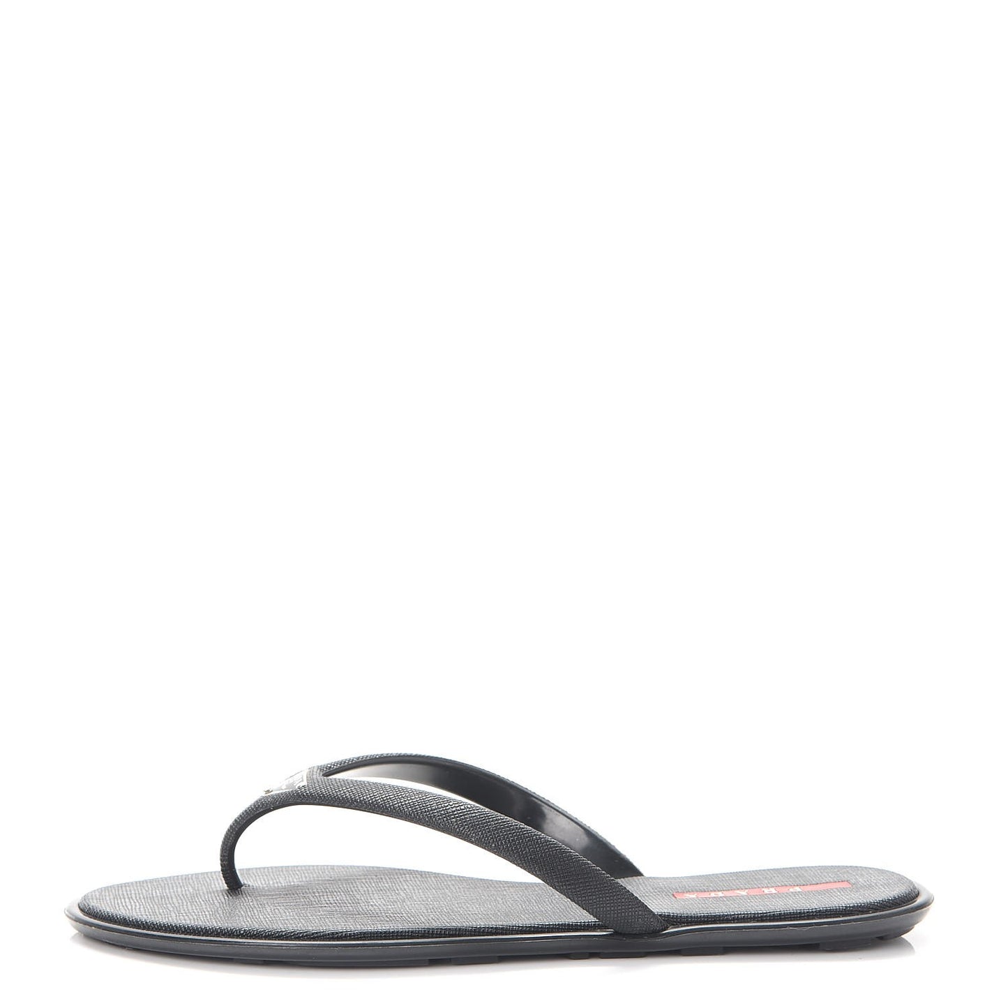 Saffiano Sport Thong Sandals 37 Black
