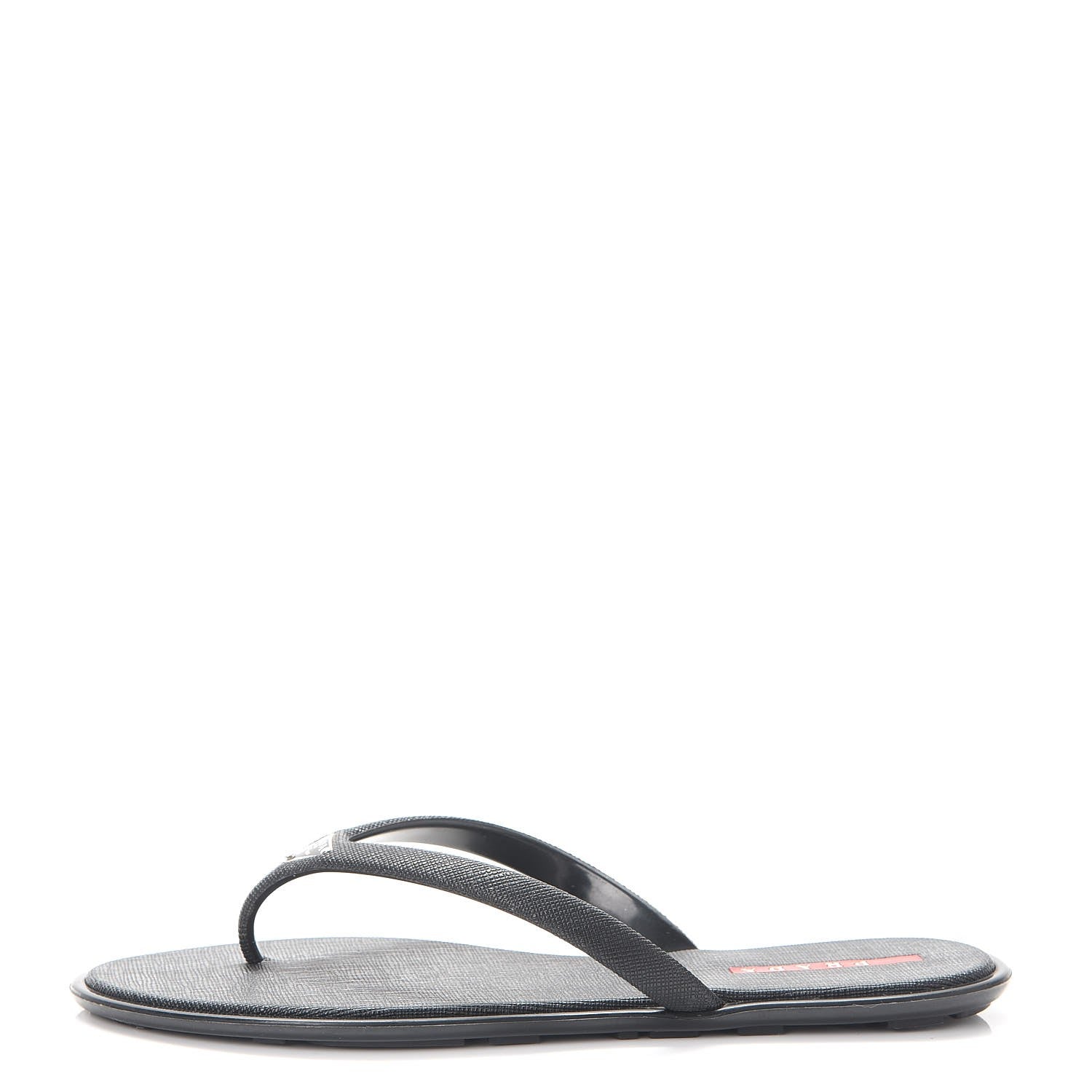 Prada Saffiano Sport Thong Sandals 37 Black 1 of 12