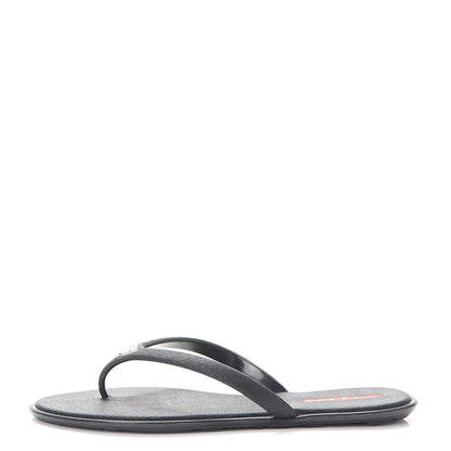Prada Saffiano Sport Thong Sandals 37 Black 1 of 12