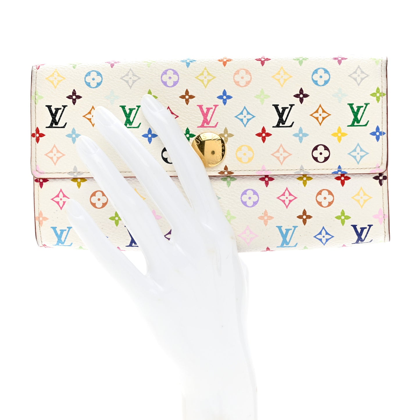 Monogram Multicolor Sarah Wallet White Litchi