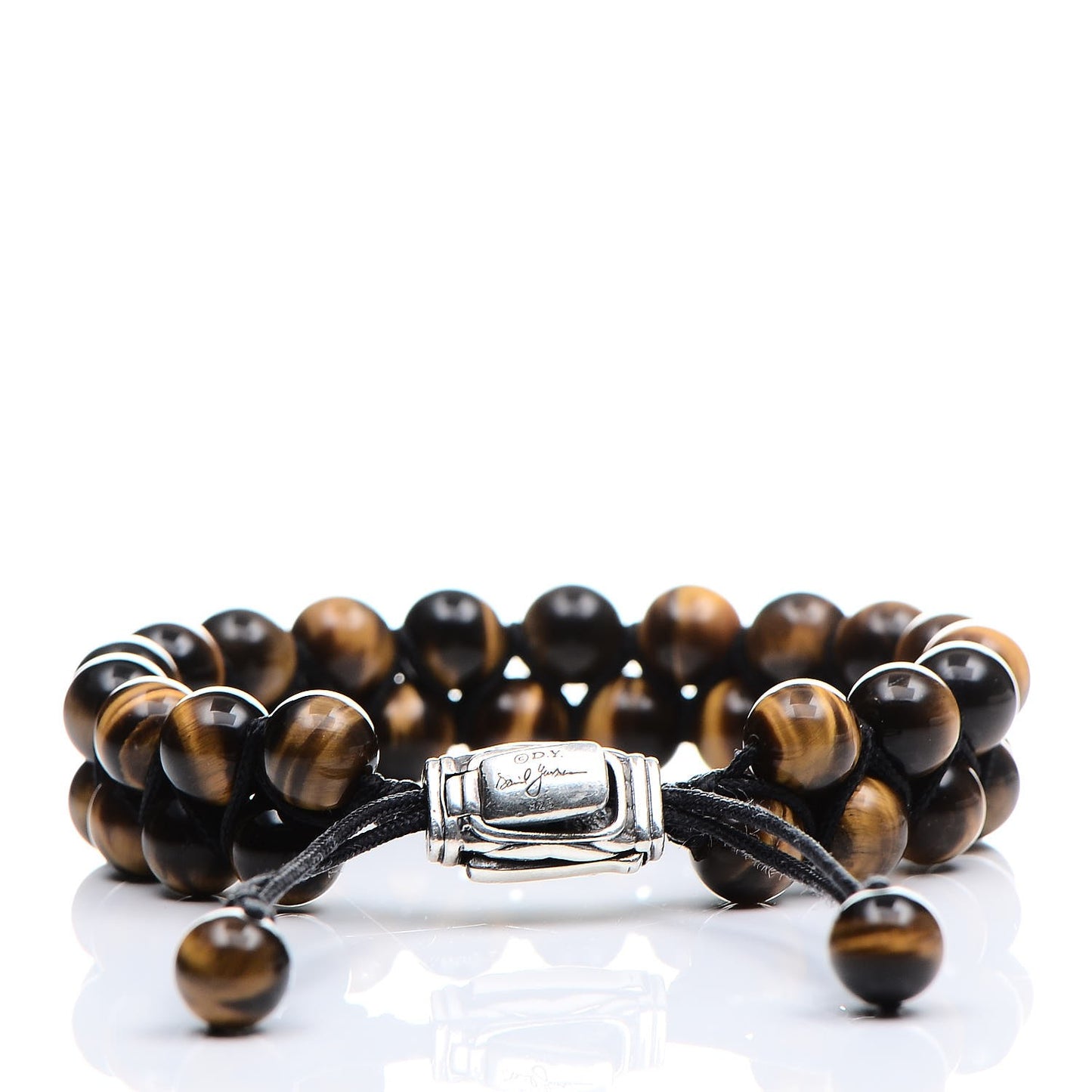 Sterling Silver Tiger's Eye Two Row 8mm Spiritual Beads Bracelet