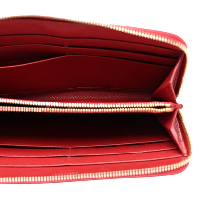 Prada Saffiano Metal Zip Around Wallet Peonia 5 of 11