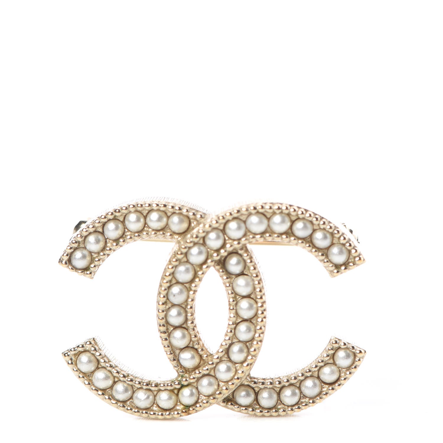 Chanel Pearl CC Brooch Gold 1 of 6