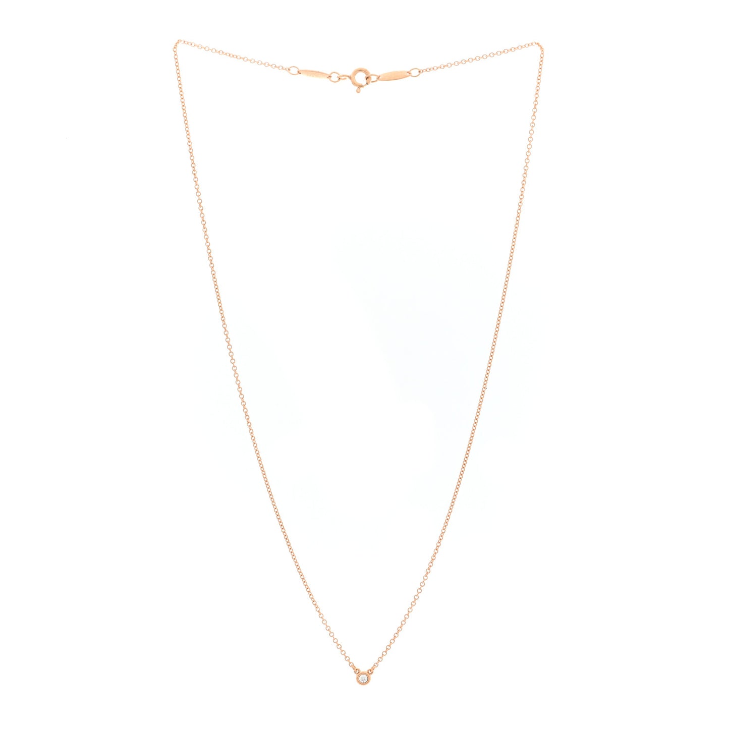 18K Rose Gold Diamond Elsa Peretti Diamonds by the Yard Necklace and Earrings Set
