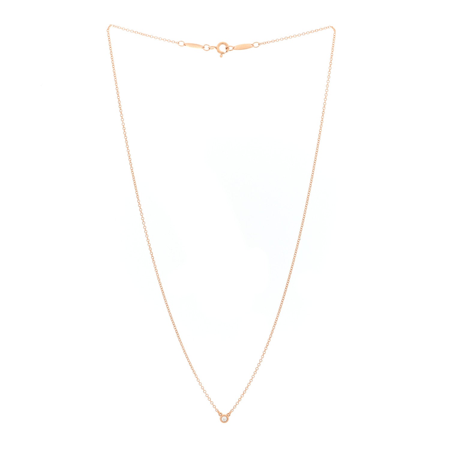 Tiffany 18K Rose Gold Diamond Elsa Peretti Diamonds by the Yard Necklace and Earrings Set 5 of 9
