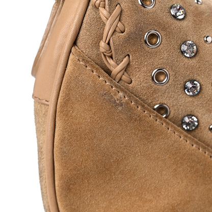 Christian Dior Suede Crystal Studded Saddle Bag Brown 16 of 18