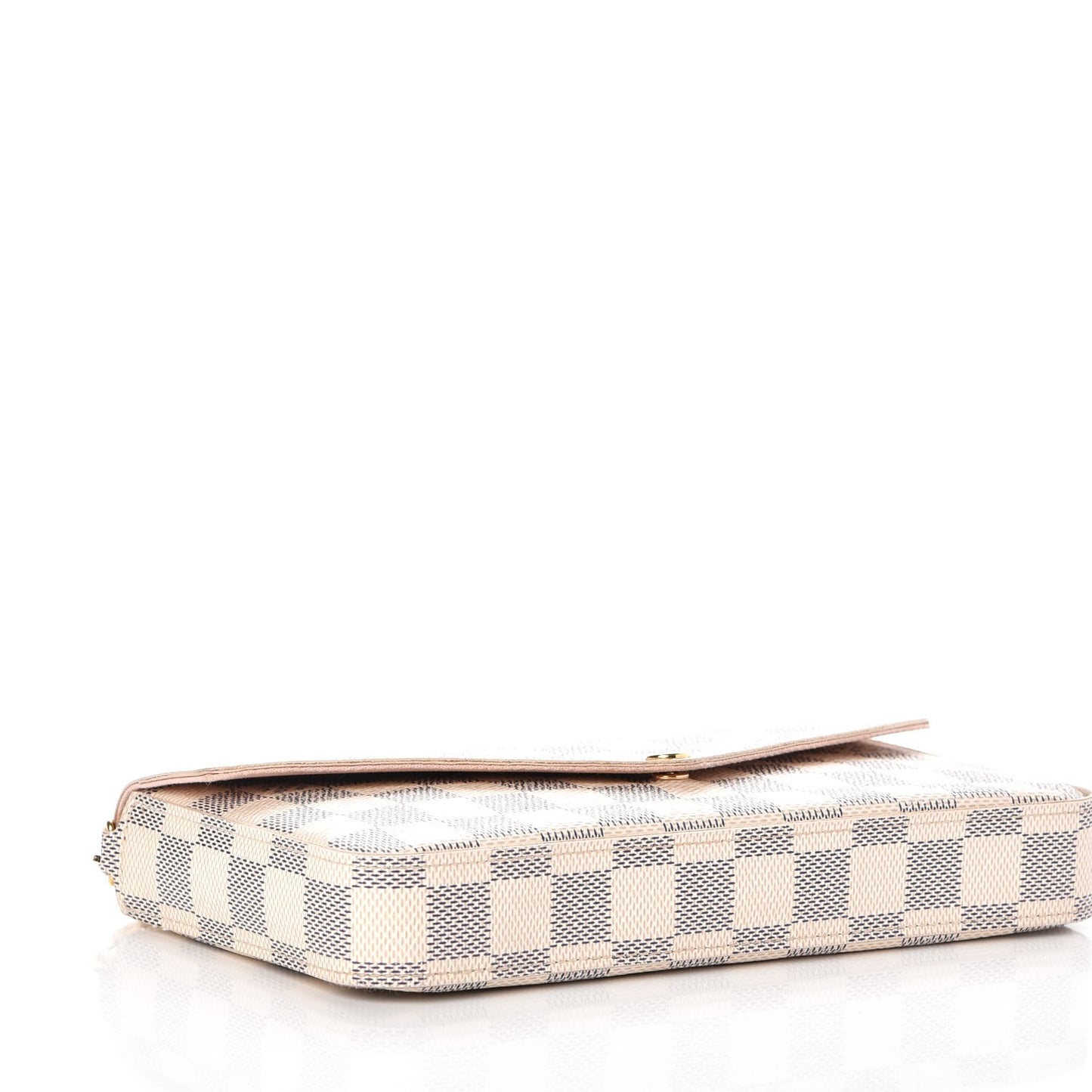 Damier Azur Pochette Felicie Chain Wallet Rose Ballerine