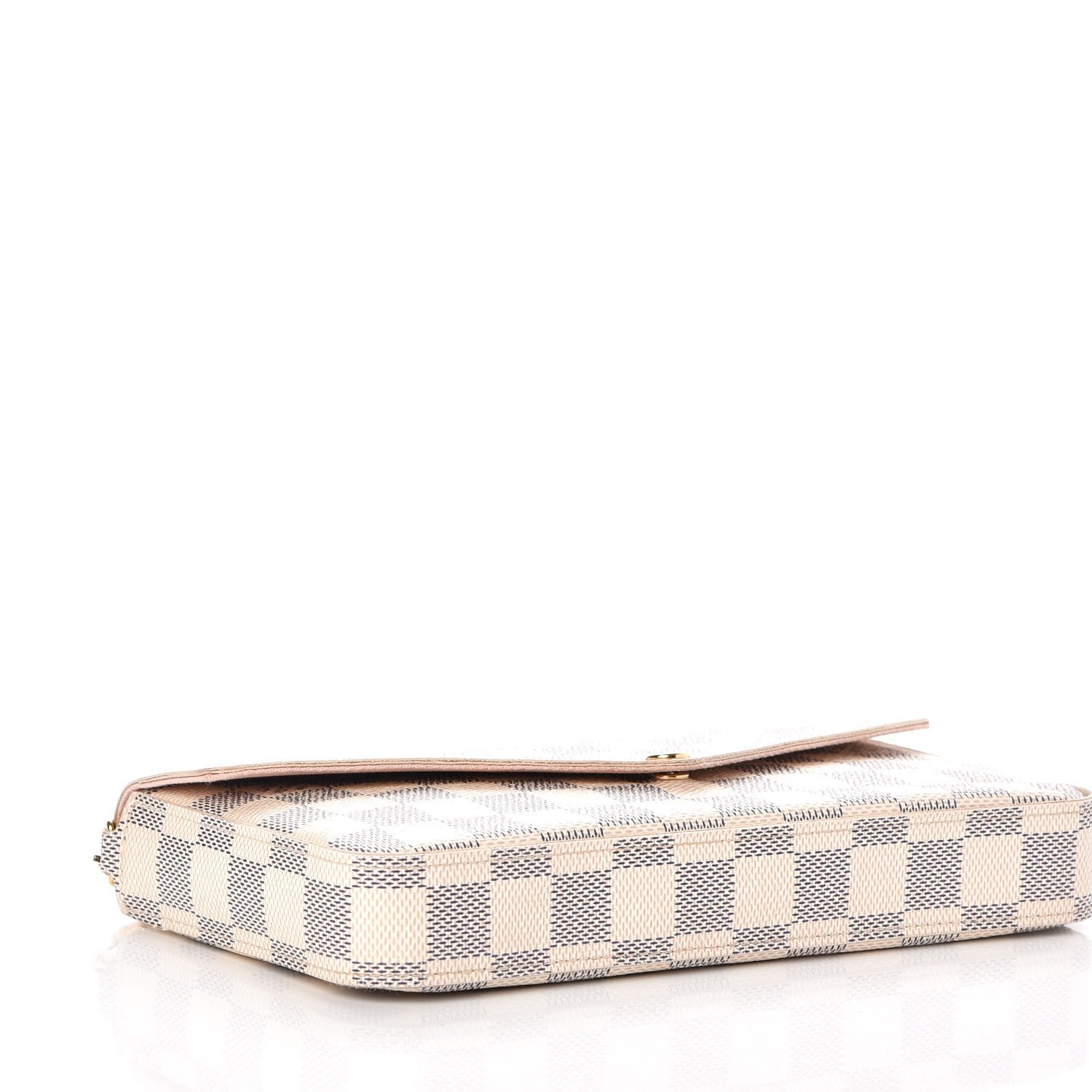 Louis Vuitton Damier Azur Pochette Felicie Chain Wallet Rose Ballerine 4 of 10
