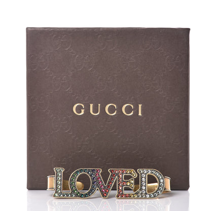 Gucci Metal Crystal Loved Palm Cuff Hand Piece Aged Gold 6 of 6