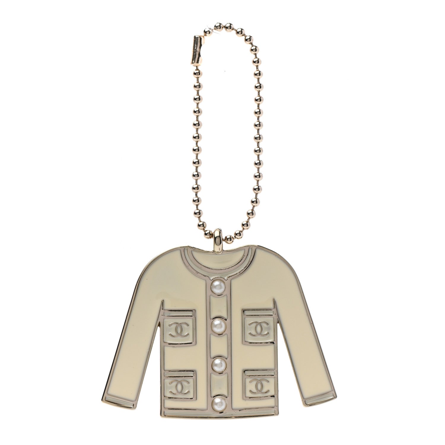 Chanel Pearl Enamel Blazer Jacket Charm 1 of 6