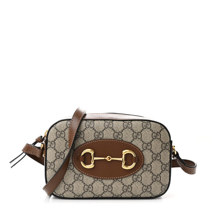 Gucci GG Supreme Monogram Mini Horsebit 1955 Camera Shoulder Bag Beige Brown Sugar 1 of 11
