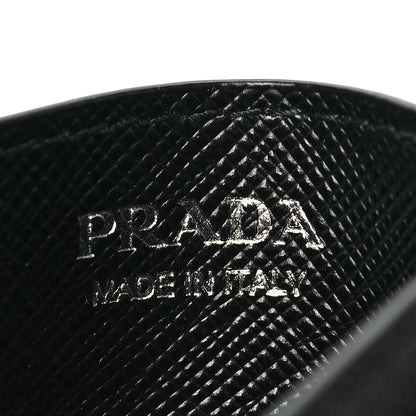 Prada Saffiano Triangle Card Holder Black 6 of 7