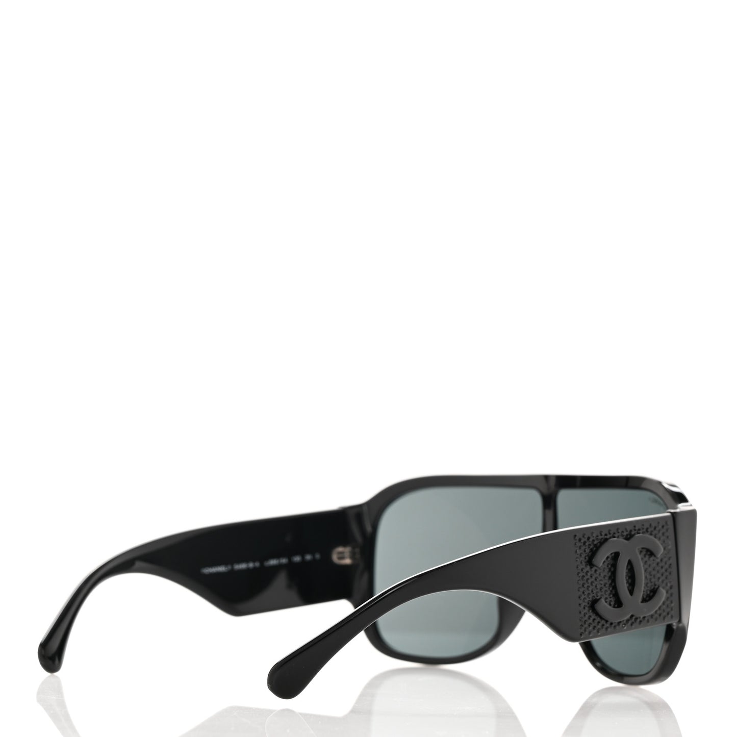 Acetate Crystal CC Shield Sunglasses 5466-B Black