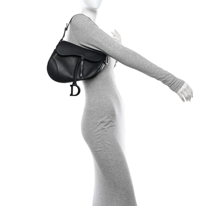 Christian Dior Ultra Matte Calfskin Saddle Bag Black 3 of 14