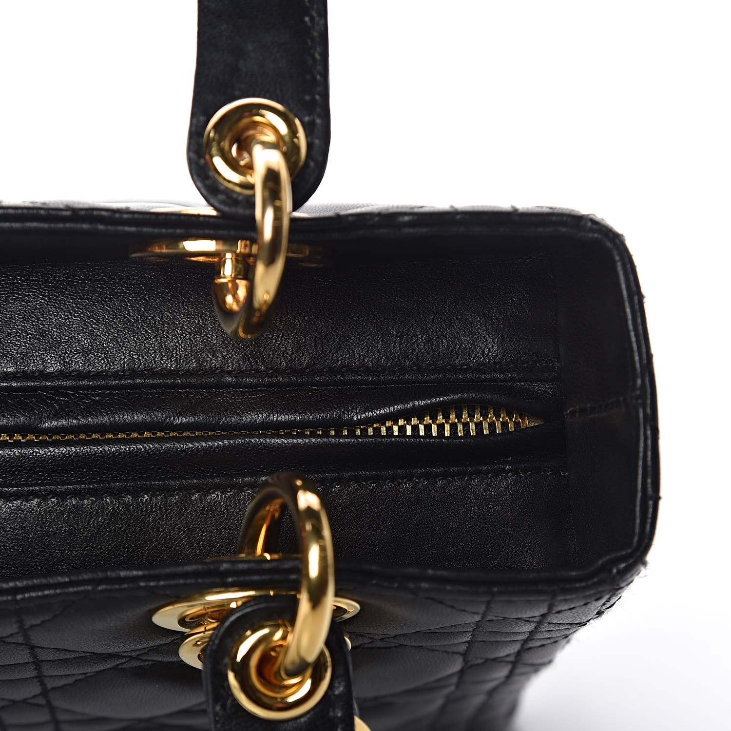 Christian Dior Lambskin Cannage Medium Lady Dior Black 15 of 17