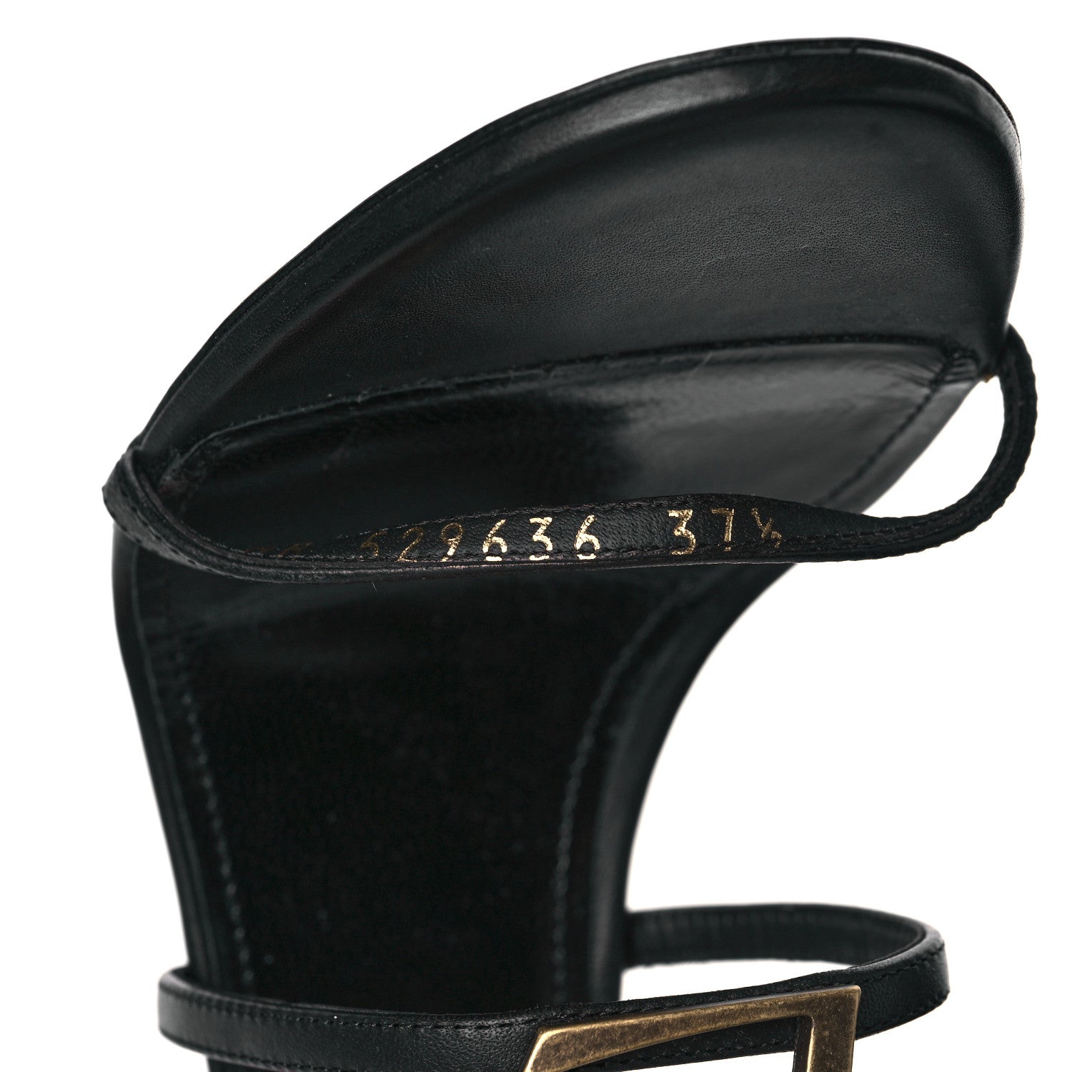 Saint Laurent Calfskin Cassandra 110 Sandals 37.5 Black 8 of 9