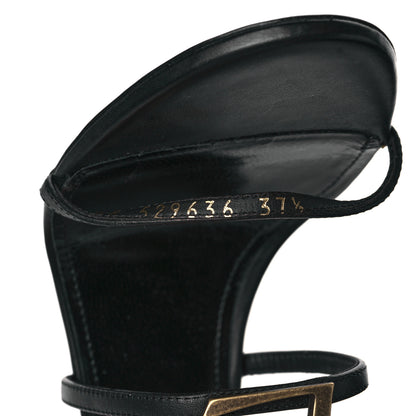 Saint Laurent Calfskin Cassandra 110 Sandals 37.5 Black 8 of 9
