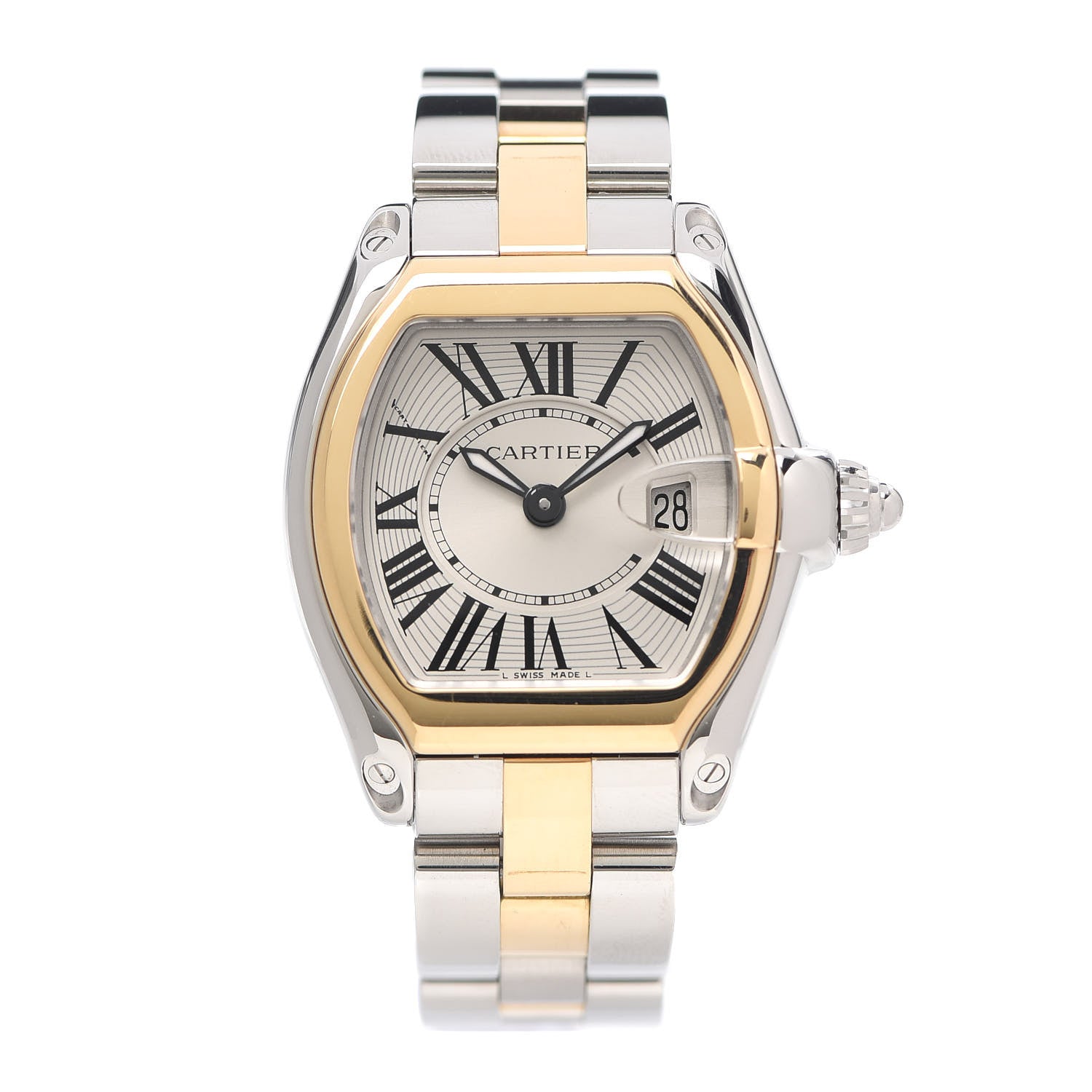 Cartier Stainless Steel 18K Yellow Gold 31mm Roadster Quartz Watch 1 of 5