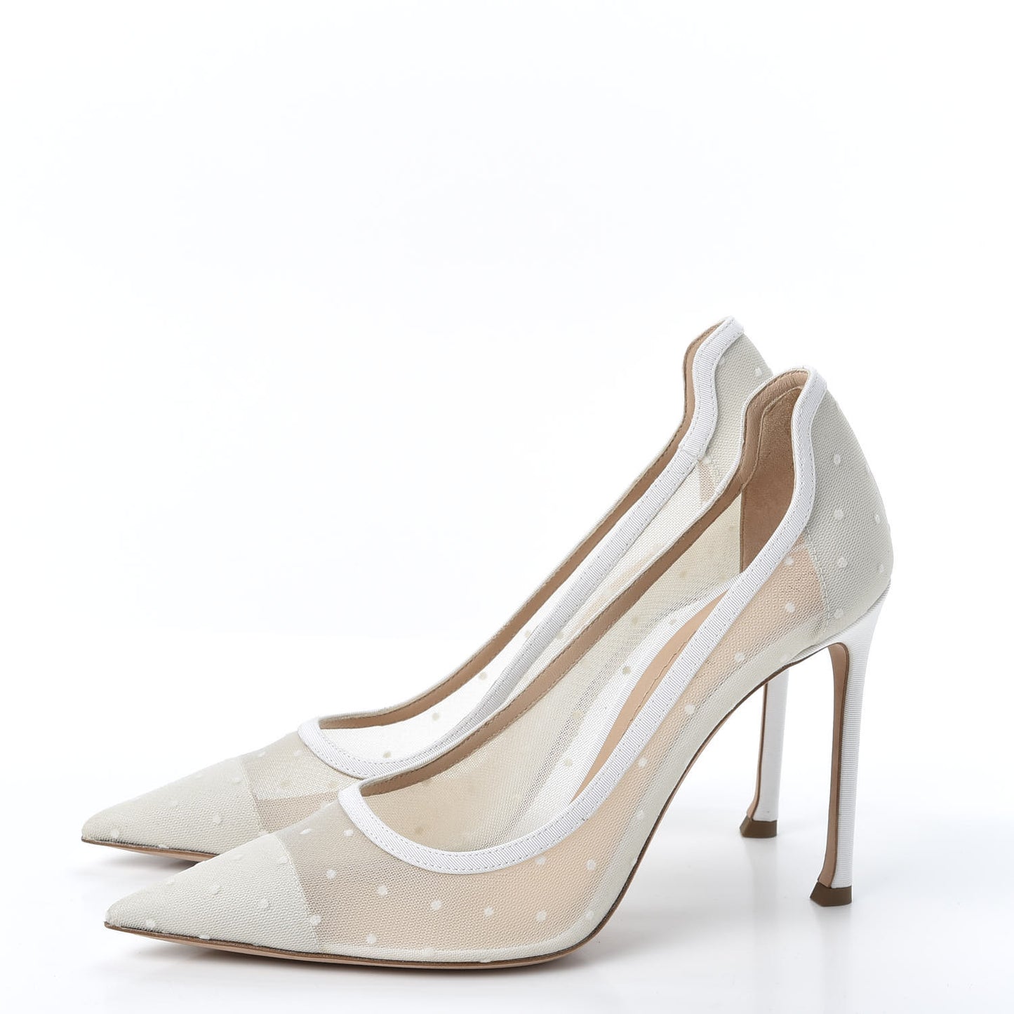 Mesh Plumetis Grosgrain D-Moi Pumps 39 White