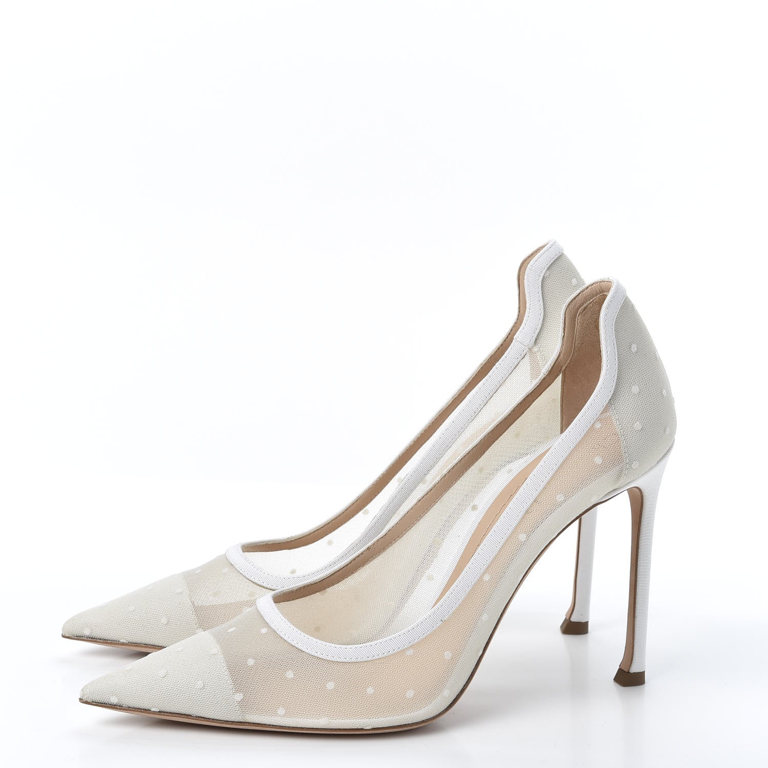 Christian Dior Mesh Plumetis Grosgrain D-Moi Pumps 39 White 3 of 9