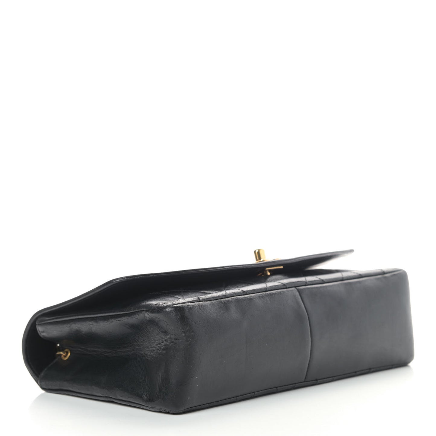 Lambskin Quilted Medium Single Flap Black