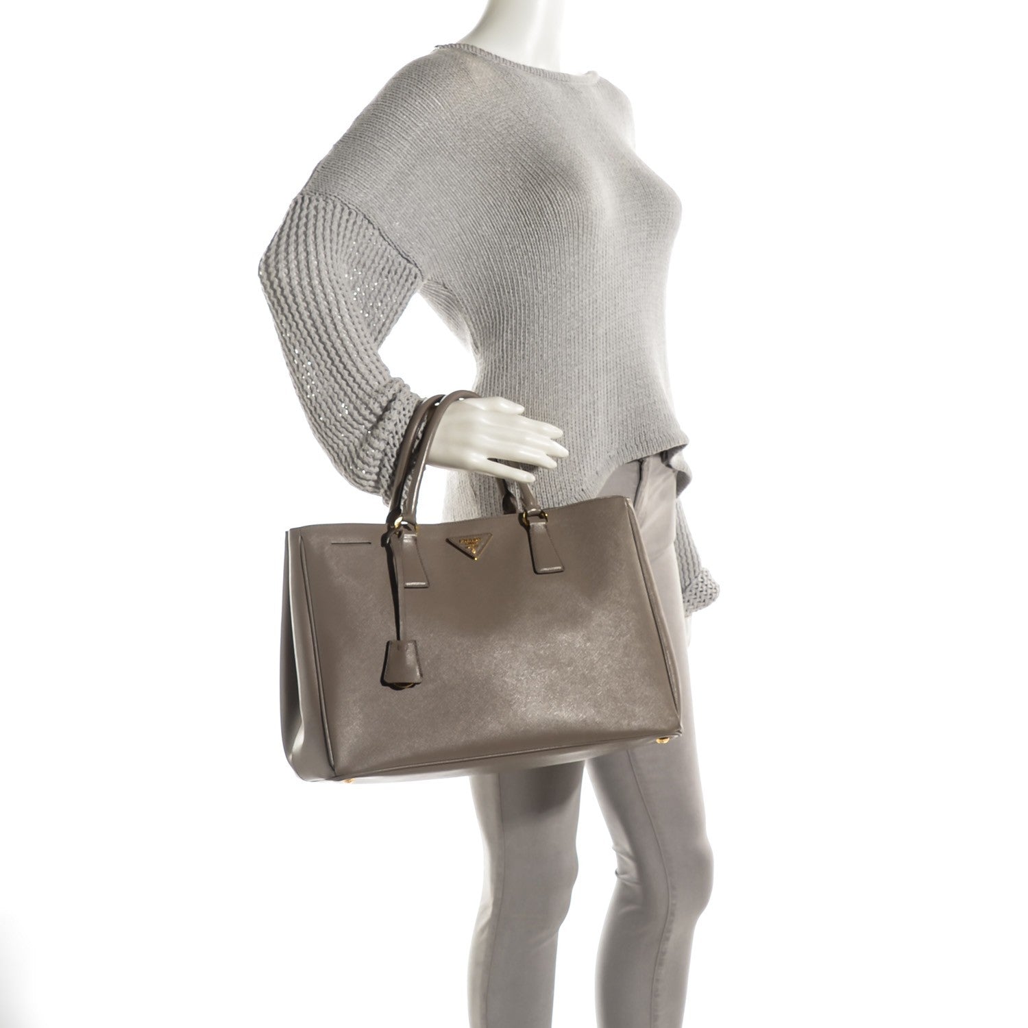 Prada Saffiano Lux Large Tote Argilla 6 of 13