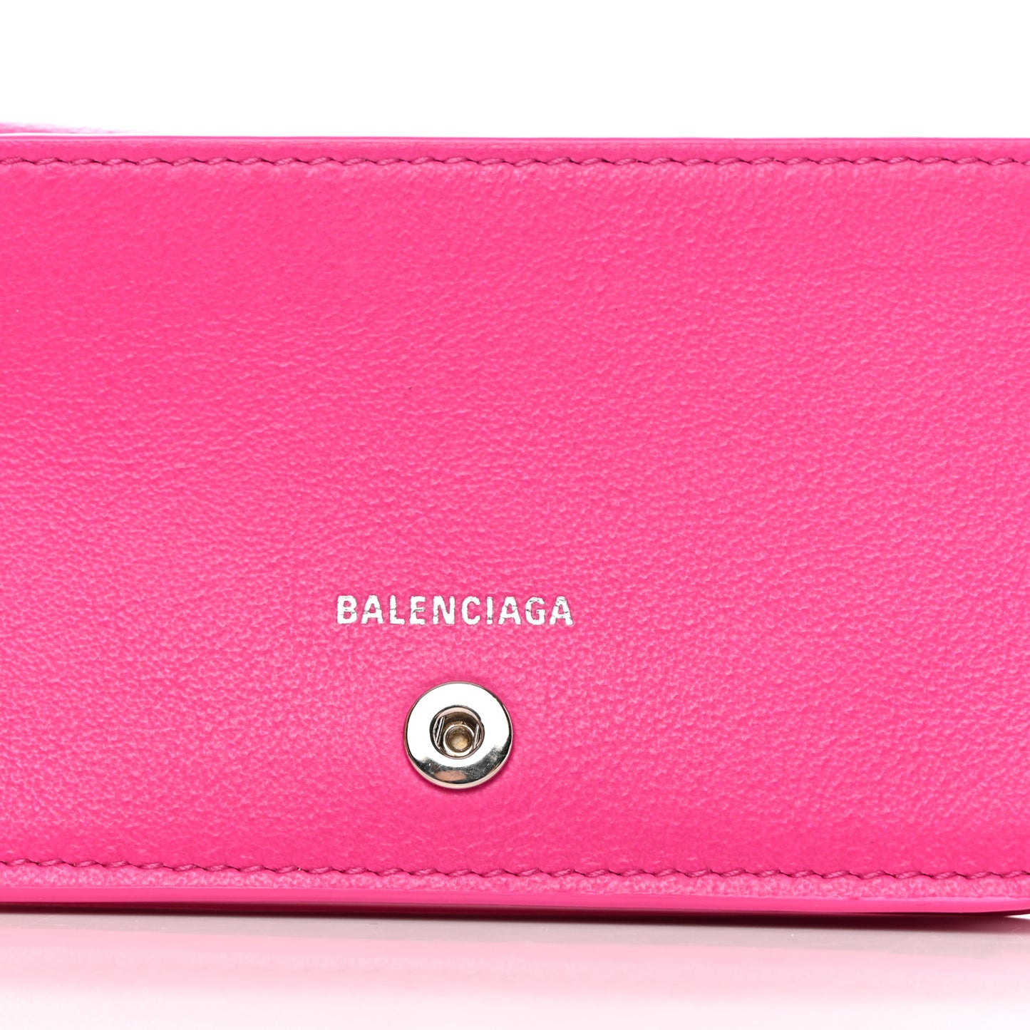 Smooth Calfskin Papier Flap Card Holder Rose Magenta