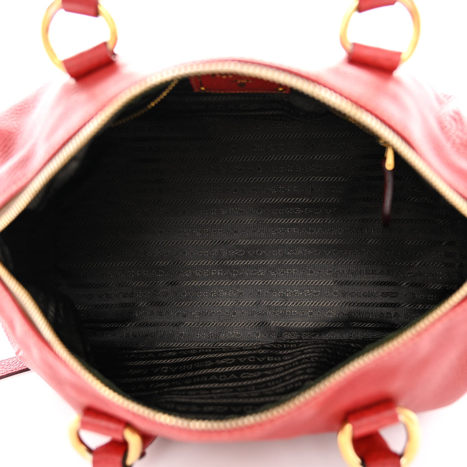 Prada Vitello Daino Top Handle Shoulder Bag Rosso 5 of 15